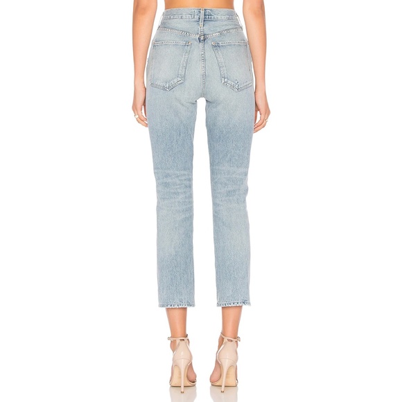 AGOLDE Riley High Rise Straight Crop Jeans in Blue Rock 26 - Picture 3 of 7